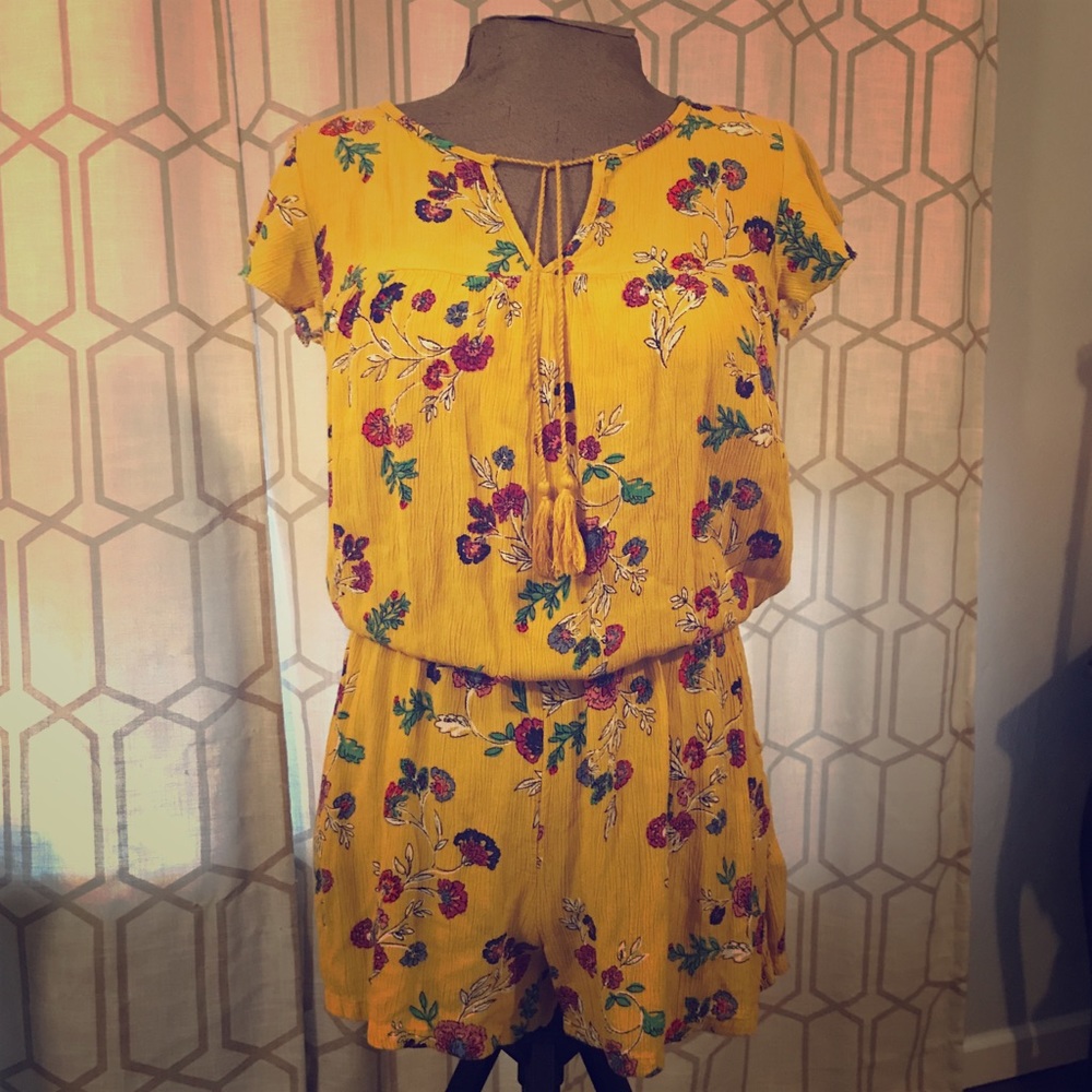 Floral yellow romper